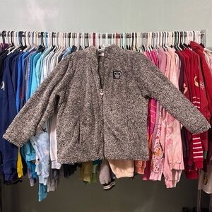 Disney parks fuzzy grey / white zip up jacket unisex 1X